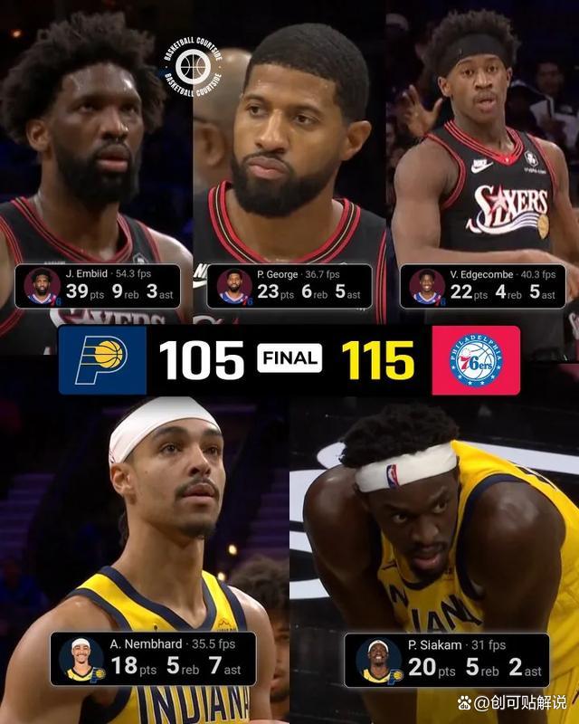 青岛队翻盘步行者，恩比德惊艳四座